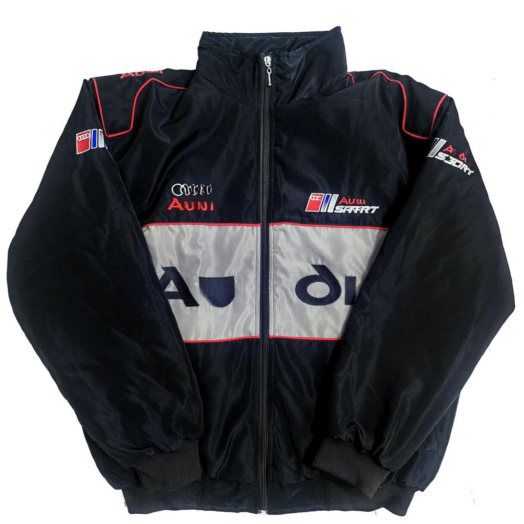 Embroidered Racing Suit F1 Kurtka Motocyklowa: Retro Styl Europejski i Amerykański, Bawełniany Płaszcz z Długim Rękawem