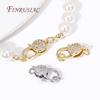 Fermoirs mousqueton en laiton plaqué or 18 carats Cœur/Ronds avec Anneau Ouvert, Fermoirs Incrustés de Zircon pour Bracelets Connecteurs Fermoirs Bijoux DIY