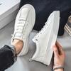 Fashion Brand Men's Leather Casual Shoes for Men Slip On Sneaker White Loafers Fashion Flats Sports Shoes Luxury Shoes Chaussure Hommes