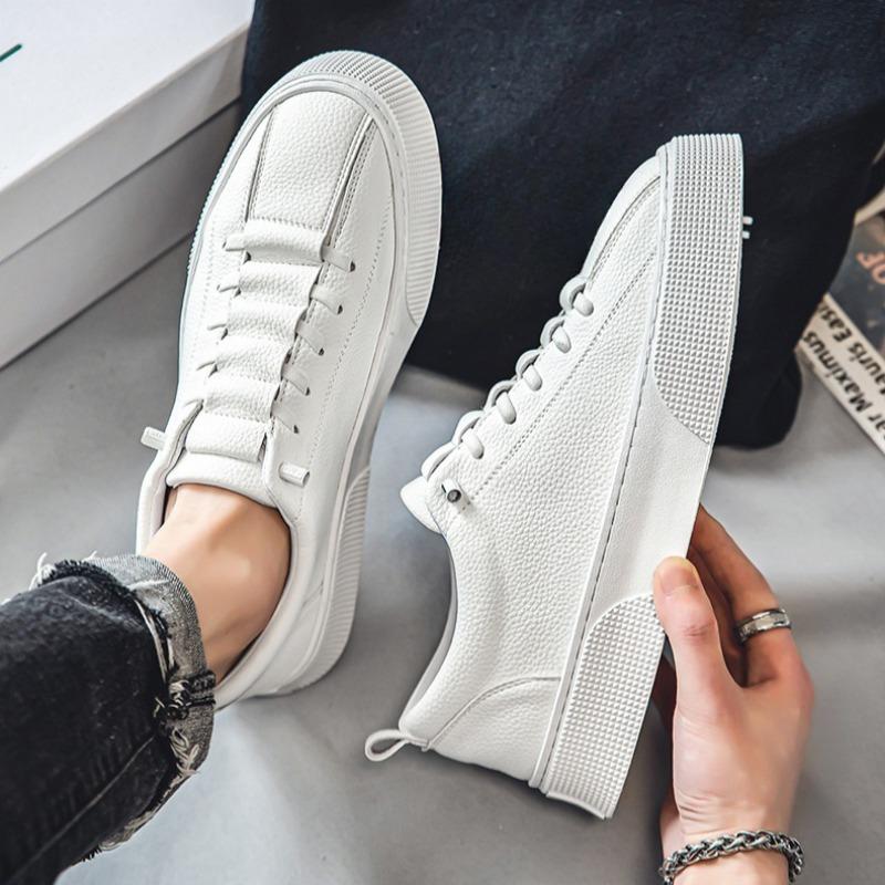 Fashion Brand Men's Leather Casual Shoes for Men Slip On Sneaker White Loafers Fashion Flats Sports Shoes Luxury Shoes Chaussure Hommes