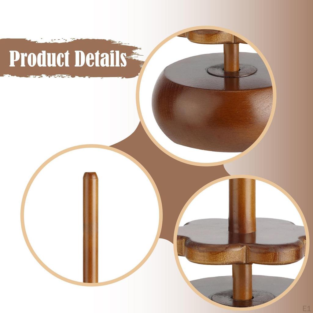 Yarn Holder for Crocheting and Knitting, Sewing Supplies Storage Gift Spindle Dispenser Wooden
