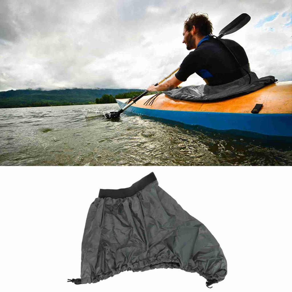 Nylon Kayak Spray Skirt Waterproof Cover Water Sports Accessory(Black)