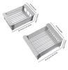 Expandable Sink Drainer Adjustable 28-47cm Stainless Steel+PP Anti-slip Large Capacity Vegetable & Cutlery Drainer