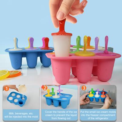 Silicone Popsicles Molds BPA-Free Easy Release Ice Pop Mold with Sticks Homemade Fun Snack Making Tools