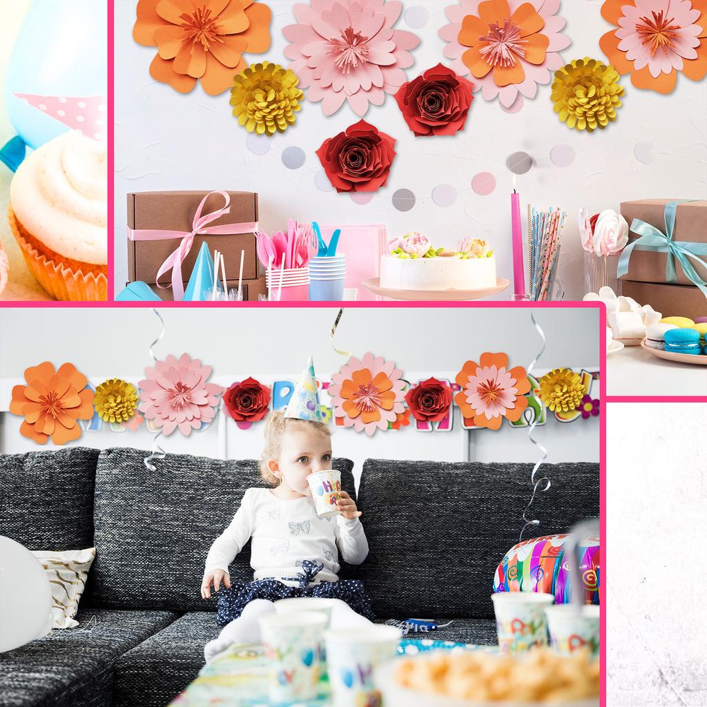 Kids' DIY Paper Flower Kit - Colorful Craft Materials For Birthday Decorations & Wall Art