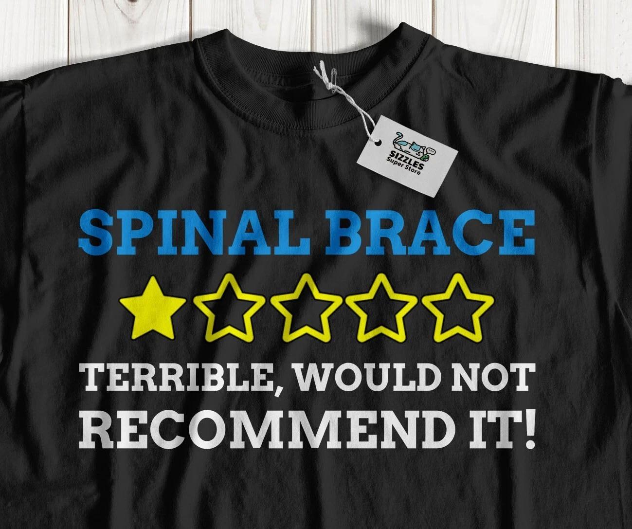 Unisex Funny Spinal Brace T-Shirt Scoliosis, Herniated Disc And Back Injury Tee 3XL