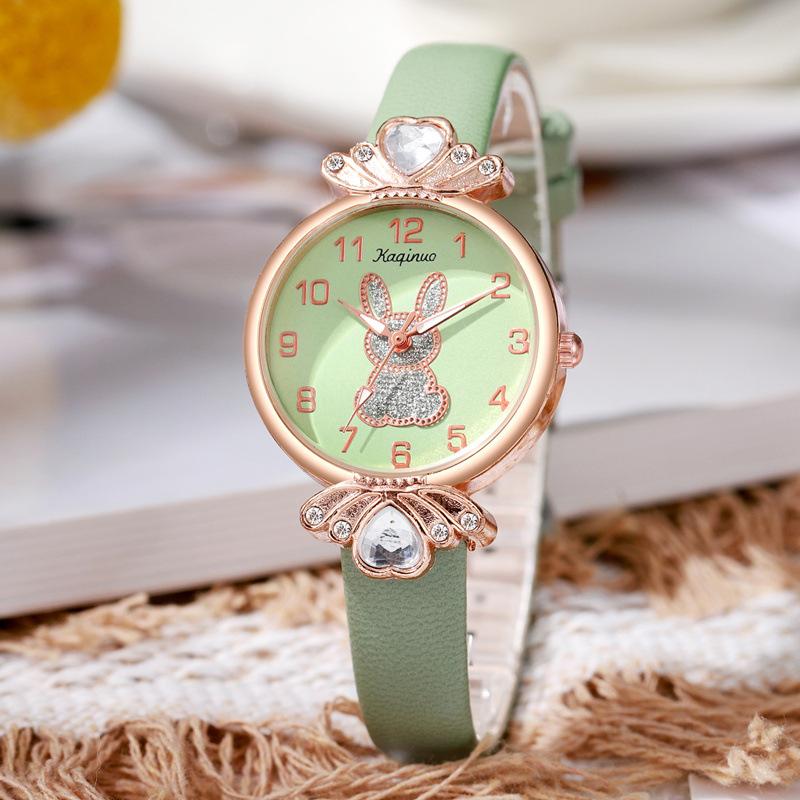 Zegarki damskie z motywem królika Retro Damskie Zegarki kwarcowe na rękę Damski skórzany zegarek
