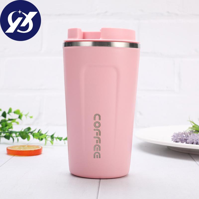 510ml Stainless Steel Coffee Cup, Leak Proof Thermos, Double Wall Coffee Cup, Thermos, Milk, Tea, Water, Travel Vehicle Tableware 1PCS