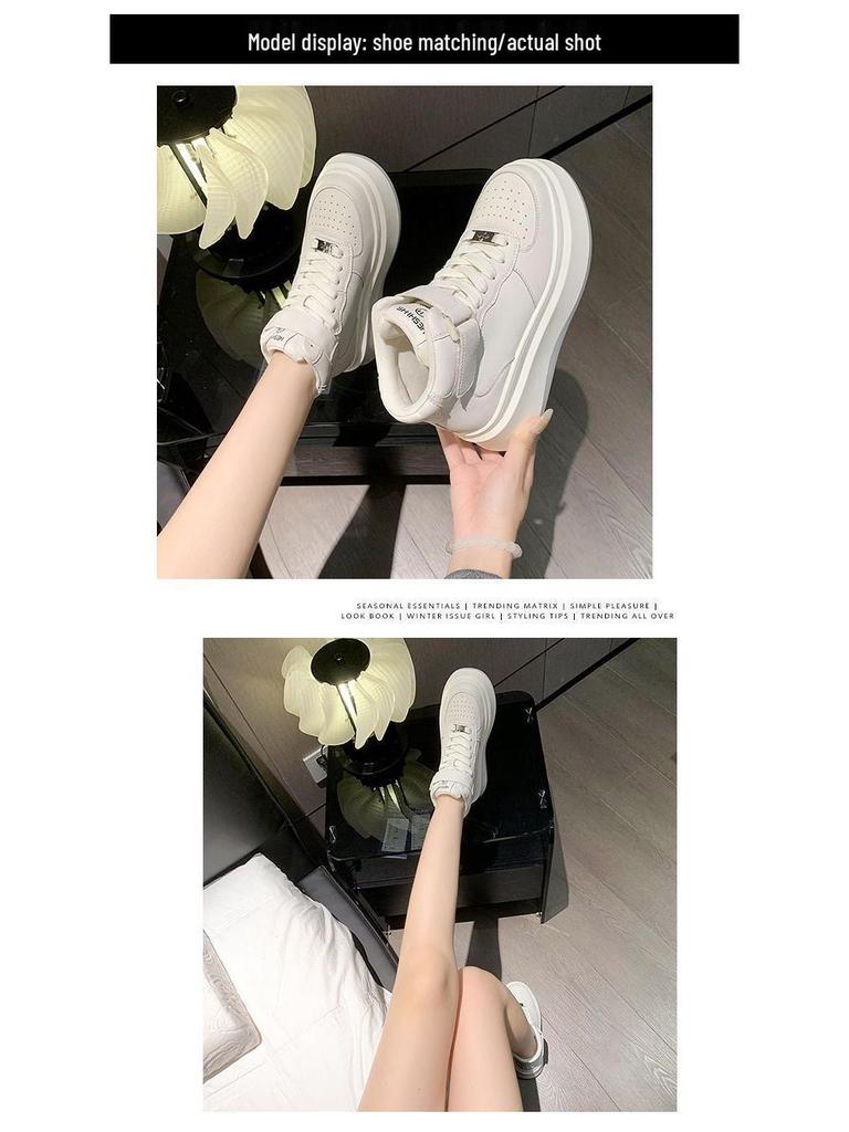Women's Trendy Autumn/Winter High-Top Sneakers - Thick-Soled Casual Sports Shoes