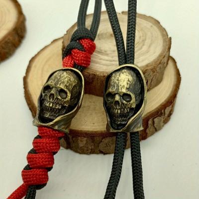 Brass Death Skeleton Head Knife Beads Lanyard Pendants Jewelry Outdoor EDC Hangings DIY Paracord Keychains Accessories