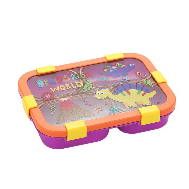 Bento Box Food Grade Plastic Cartoon Microwave Safe Lunch Box for Students Adults Cute Portable Divided Meal Container