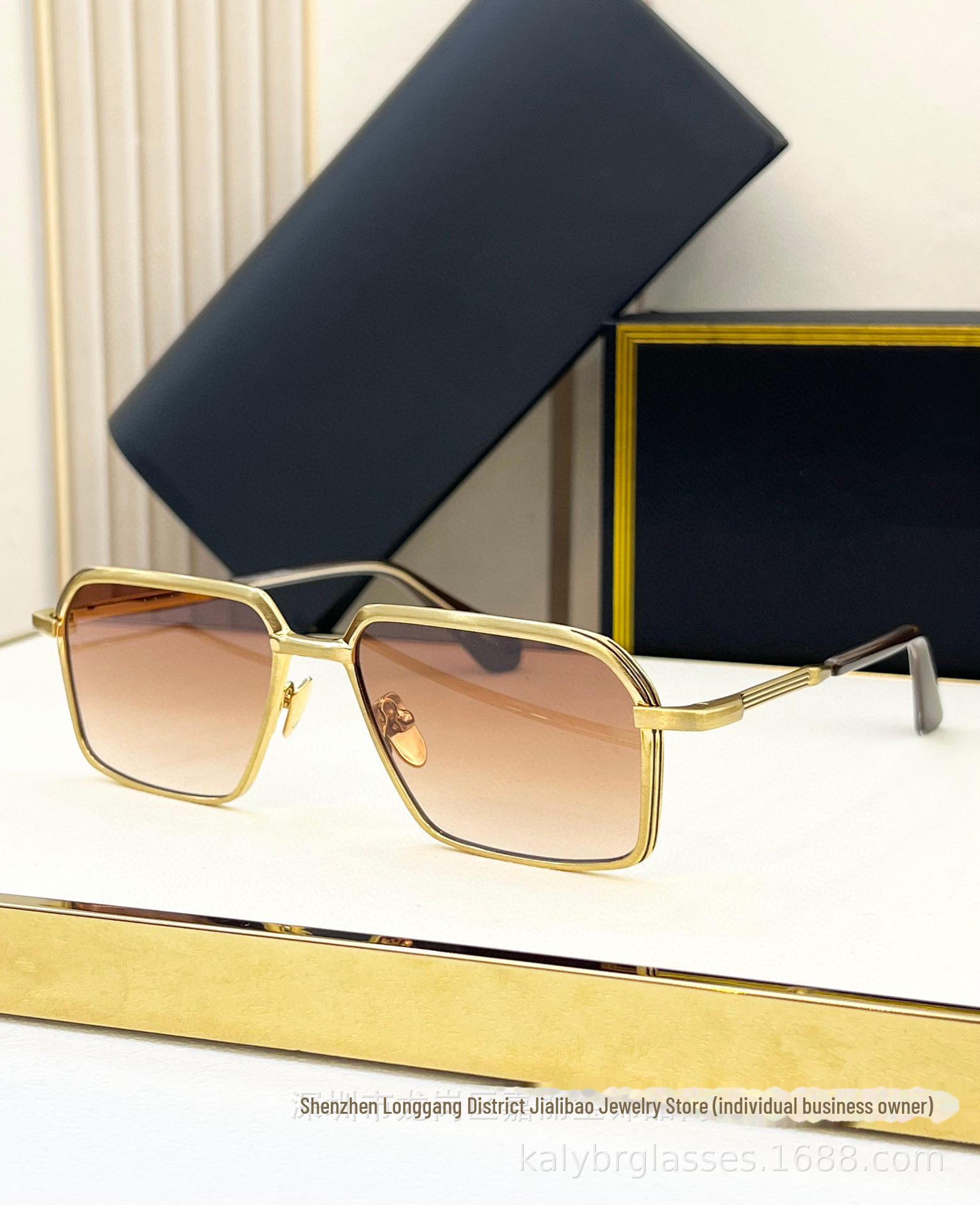 

JACQ JMM VASCO Розкішні Ретро Металеві Сонцезахисні Окуляри Квадратної Форми 56-17-146