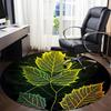 1pc Leaf Nature Office Round Area Rug, Indoor Mat Suitable ForOffice, Under Office Chairs Bedroom Living Room Home Decor, Room Deco  D030
