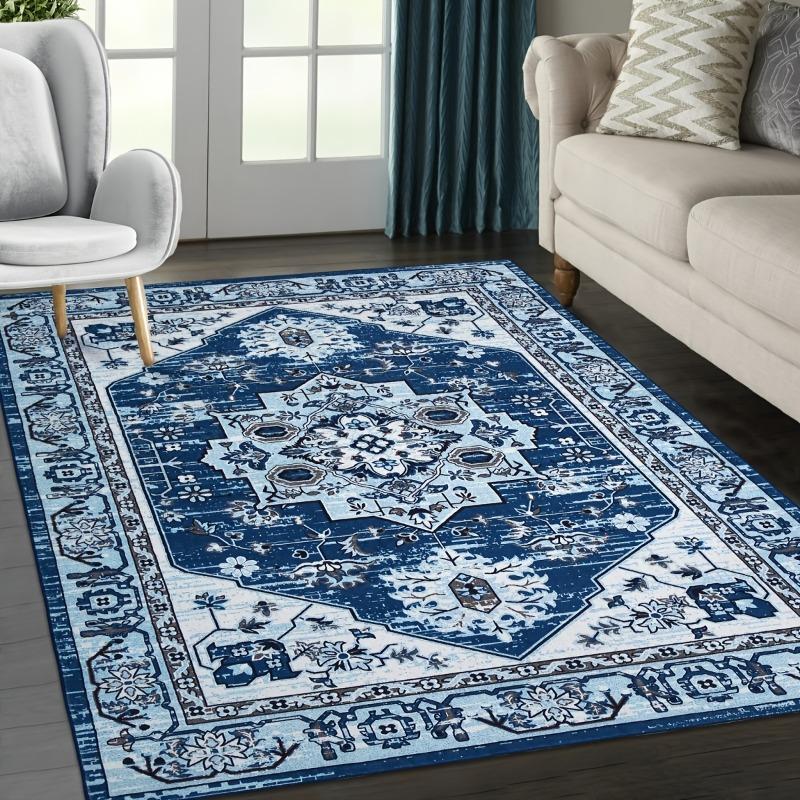 Machine Washable Rug Vintage Indoor Welcome Doormat Non-Slip Persian Kitchen Sink Rug Floor Carpet for Entrance Bedroom