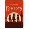 Wild West Cowboy Retro Tin Sign: Vintage American Bar & Restaurant Wall Decor