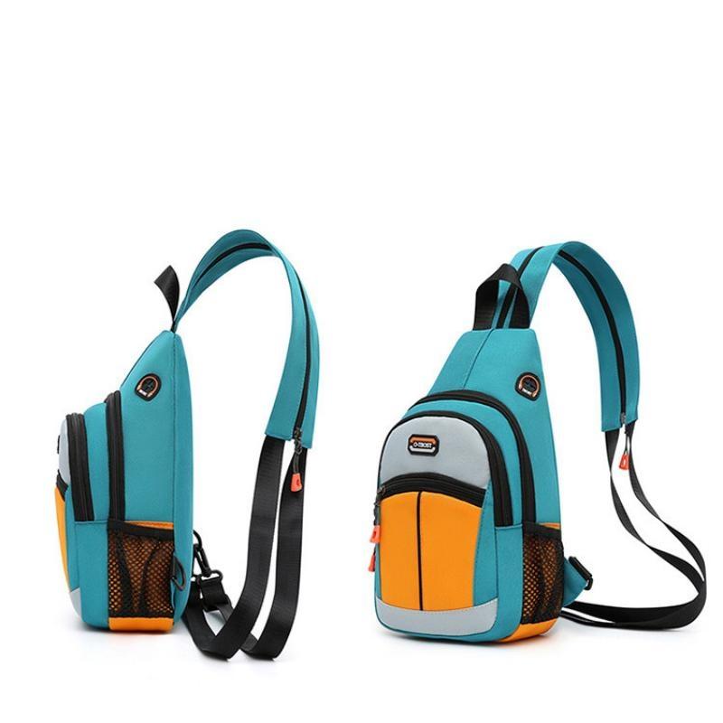 New Trend Geantă de umăr de mare capacitate, un singur umăr, umăr încrucișat, umăr dublu, multifuncțională, din pânză Oxford, în aer liber, pentru piept pentru studenți