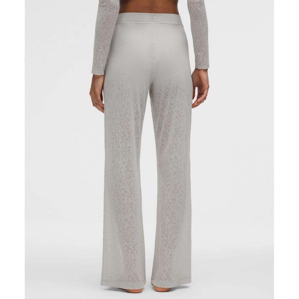 Lululemon Paisley Lace Jacquard High Rise Flared Pant Paisley Lace Jacquard Dove Grey