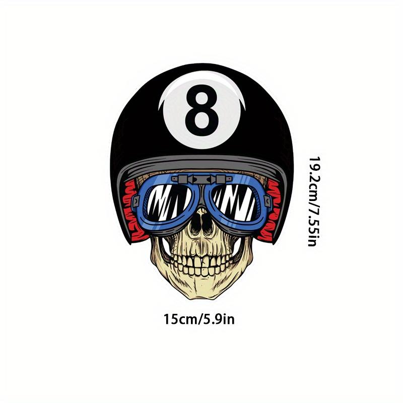 

Наклейки на автомобиль с изображением черепа и шара номер 8 для кузова автомобиля, бампера, заднего стекла, крутые графические виниловые наклейки, наклейки на крылья гоночного шлема 15x19.2CM