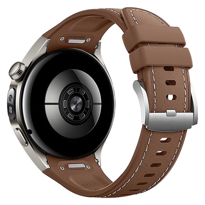 Bracelet composite cuir et silicone pour Huawei Watch 5 46mm