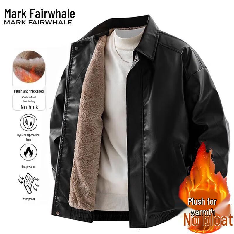 

Mark Fairwhale Men s Fleece-Lined Faux Leather Jacket XL