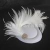Vintage Bridal Hat With Feather Decor For Wedding And Cosplay