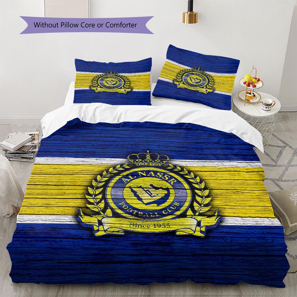 Biancheria da letto con motivo Al-Nassr, Set copripiumino Copripiumino Federa Regalo di Compleanno per la Casa(1 * copripiumino + 2 * federa, senza nucleo)