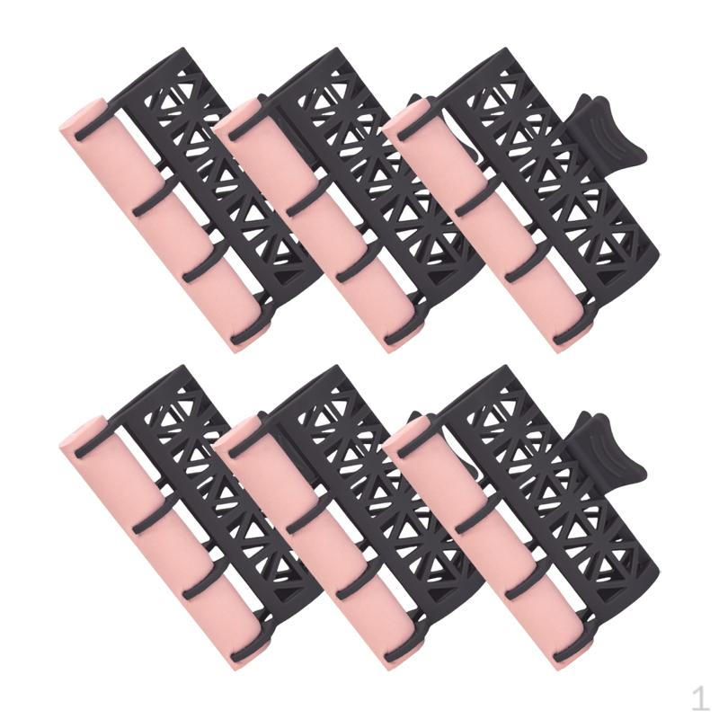 

6 штук Зажимы для волос Бигуди для завивки Парикмахерские принадлежности для укладки Ролики для перманентной завивки Black Large