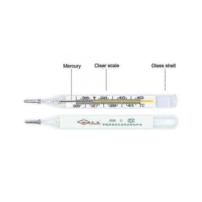 4Pcs Medical Mercurial Glass Thermometer Large Screen Clinical Measuring Equippment