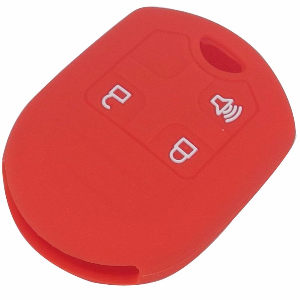jingyuqin 3 Buttons Silicone Car Key Cover Case For Ford Flex F150 F250 F350 F450 Explorer Edge Mustang Expedition Taurus Fusion