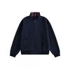 Unisex Retro Plaid Stand Collar Zip-Up Hoodie Jacket Casual Oversized Sweatshirt