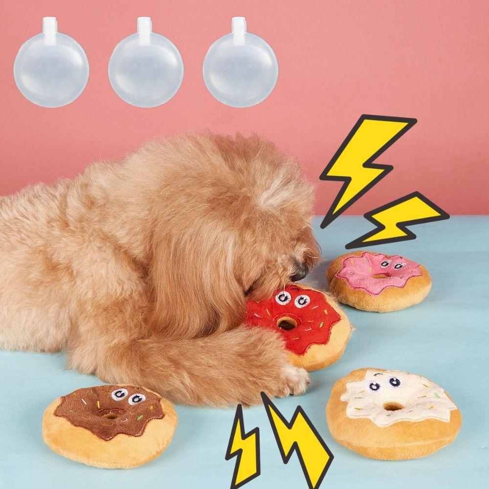 

PP Cotton Donut Plush Soundmaking Toy Fluffy Hiding Food Sniffing Toys Chew Biting Teeth Grinding Style A
