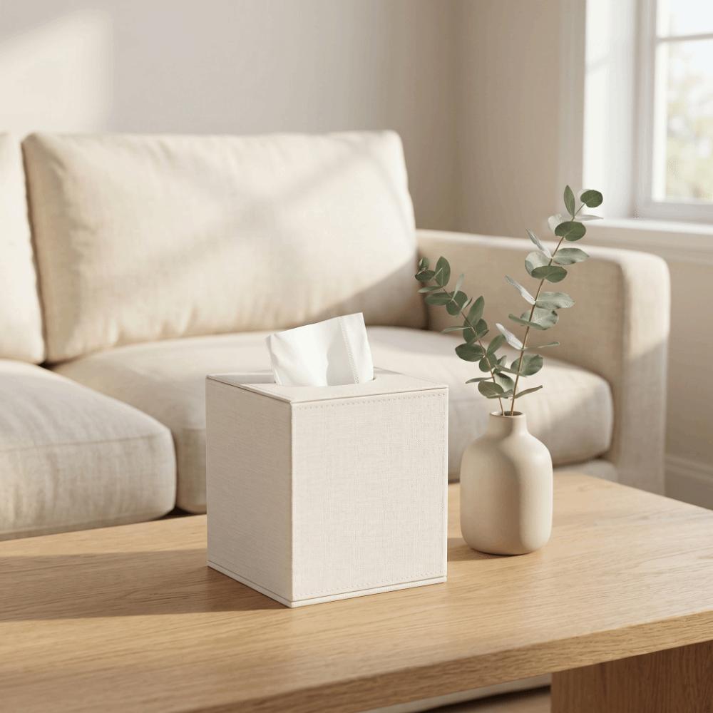 Light Luxury Square Tissue Holder Magnetic Bottom Decorative Napkin Holder Tissue Box Living Room