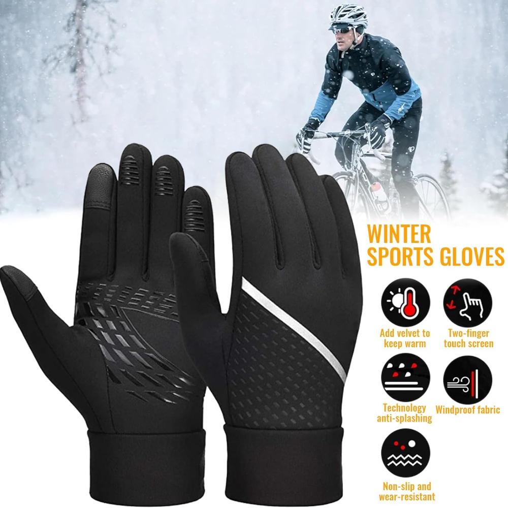 Mount Kumgang Universal Gloves Warm Cycling Gloves Winter, Thermo Fleece Running Gloves With Anti-slip Windproof Touch Screen Cycling Gloves Outdoor