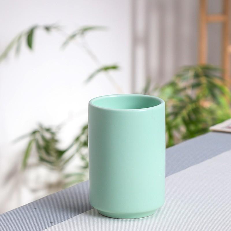 

1pc Japanese Style Black White Ceramic Cup Straight Cylinder Water Cup Tea Cup Toothbrush Mug For Hotel Bathroom Use 301-400ml циан