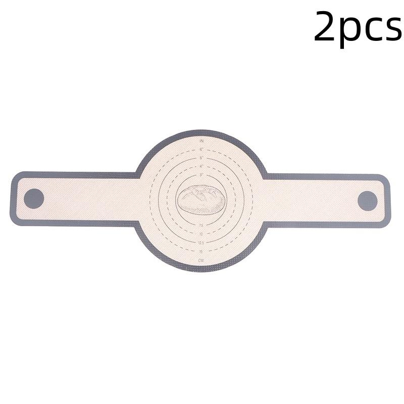 2Pcs Silicone Baking Mat Dough Transfer Pad Instead Of Parchment Sling Long Handle Sling Non-Stick Extraction Pad Accessories