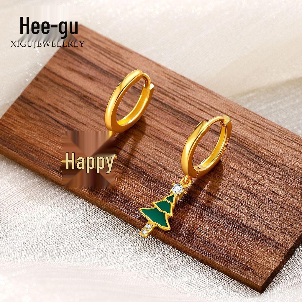 

Higu S925 Silver Christmas Tree Snowflake Ear Cuffs - Elegant Women s Earrings Christmas Tree Snowflake Ear Cuff золотий