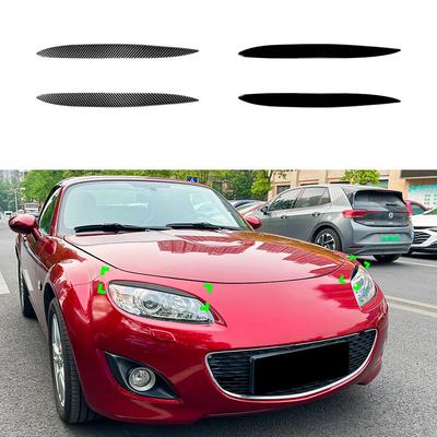 For Mazda MX-5 Miata NC 2009-2015 Car Front Headlight Eyebrow Eyelid Cover ABS Stickers Headlamp Eyebrow