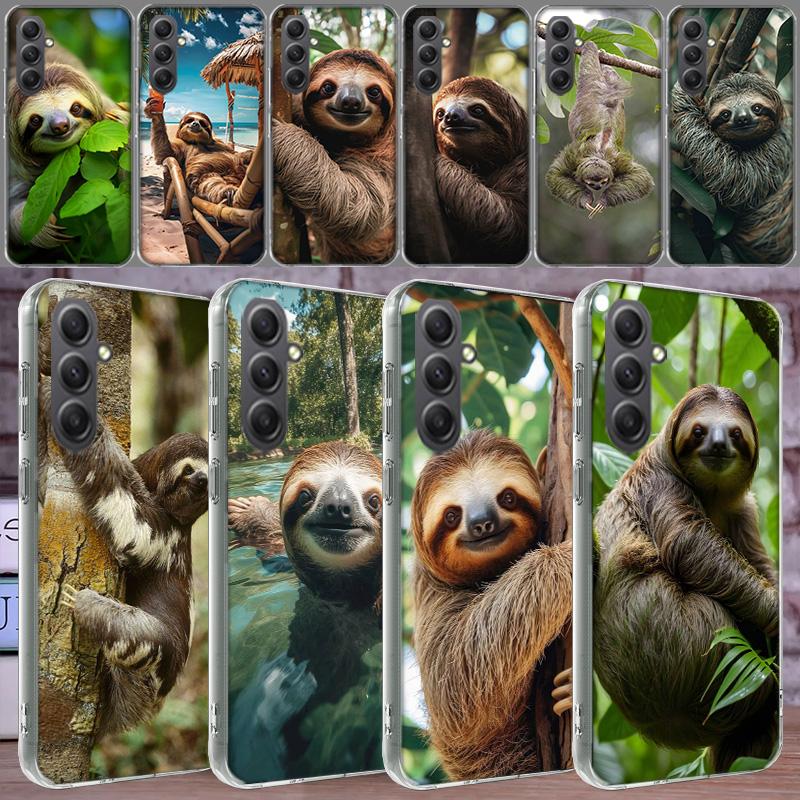 Cute Sloth Phone Case for Samsung A16 A26 A36 A56 A17 A37 A57 A07 A06 A02S A03 A04S A05S Galaxy Note 20 10 A50S A71 A51 A31 A30