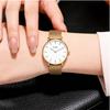 BUREI Women's Watch Analog Quartz Waterproof Mesh Band Stylish Brand Casual Popular Commute School Thin Lightweight Female Wristwatch (Gold, Gold,