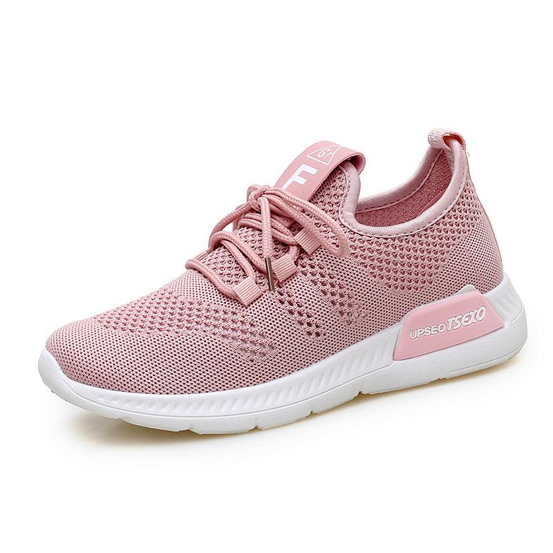 Spring and Autumn New Flying Woven Versatile Lace-up Casual Shoes Lightweight Mesh Breathable Sneakers