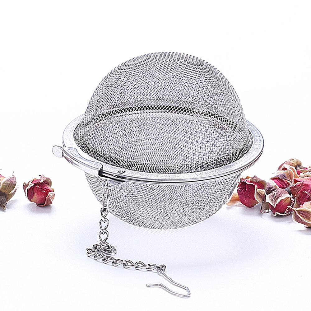 Sphere Locking Spice Tea Ball Strainer Gadgets Tea Spice Strainer Mesh Infuser Seasoning Ball Reusable Stainless Steel
