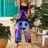 Women's Casual Halloween Printed Jumpsuit Sleeveless Printed Cotton Jumpsuit