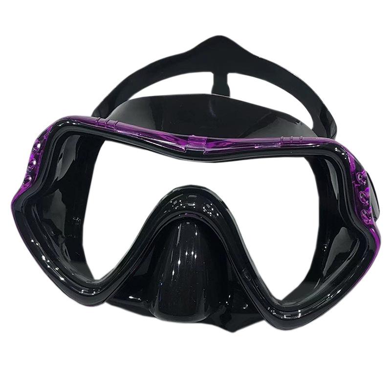 Diving goggles large frame silicone mask breathing tube set