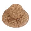 Women's Summer Handmade Crochet Straw Hat with Floral Pattern, Wide Brim Sun Hat, Hollowed-out, Foldable, Sun Protection Beach Fisherman Hat