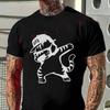 Cat Wearing A Hat And Sunglasses Moto T-Shirt Men's Casual Short Sleeve Tshirt Tops Tee