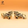 Antique Copper Chinese Mythical Beast Pixiu Miniature Figurines 1 Pair Ornaments Brass Lucky Animal Qi Lin Desktop Decorations