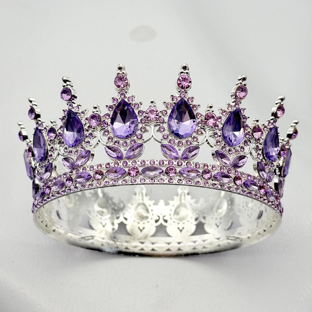 Diadema Tiara Corona di Re Barocca Europea con Strass