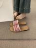 Ethnic style woven word with flat bottom slippers women's summer wear 2025 new casual beach sandals