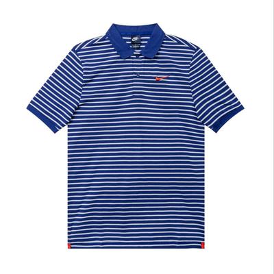 Blau-Weiß Gestreiftes Vielseitiges Bequemes Kurzarm Strickoberteil Herren Tops 727690-455