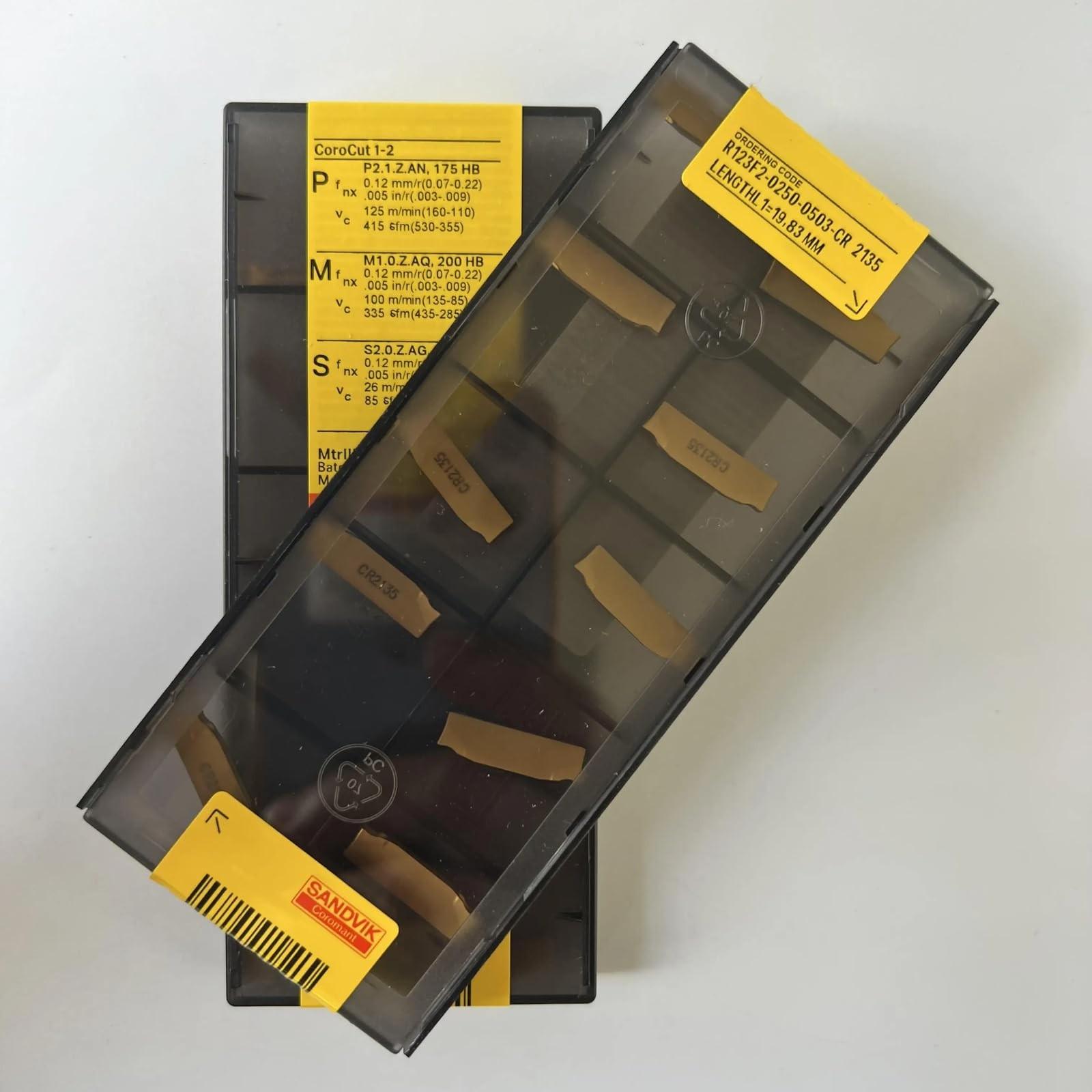 

Original Sandvik / R123F2-0250-0503-CR 2135 / CNC lathe carbide blade 10 PCS